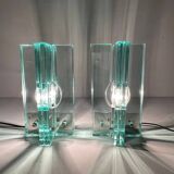 Giorgio Reggiori. Pair of table lamps/glass objects by Giorgio Reggiori for Gallotti & Radice, 1960s, Italy.