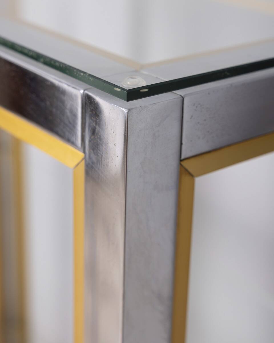 Étagère en métal et verre des années 1970, conçue par renato zevi