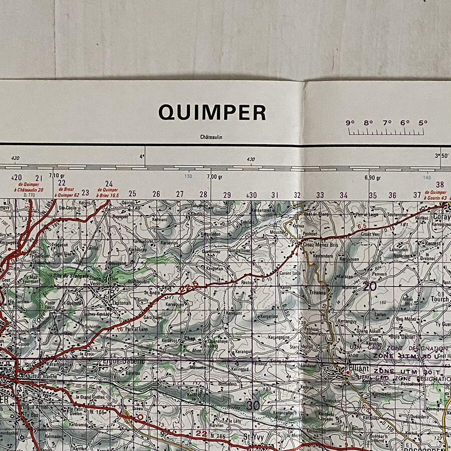 Map Quimper - Guilvinec - Concarneau - Les Glénans 1978