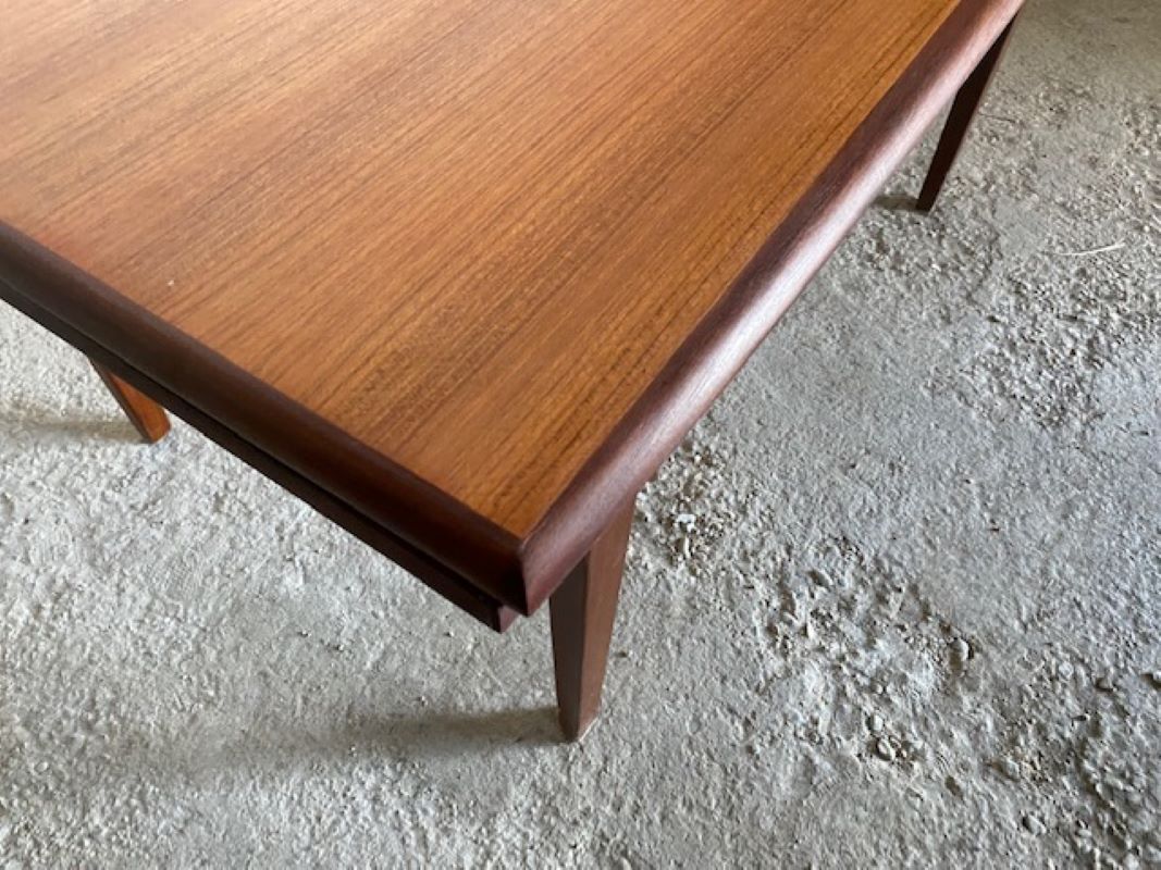 Scandinavian extendable teak table 147/191/235x88cm vintage an60