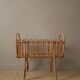 Berceau en rotin osier vintage design scandinave rétro lit de poupée jouet ancien