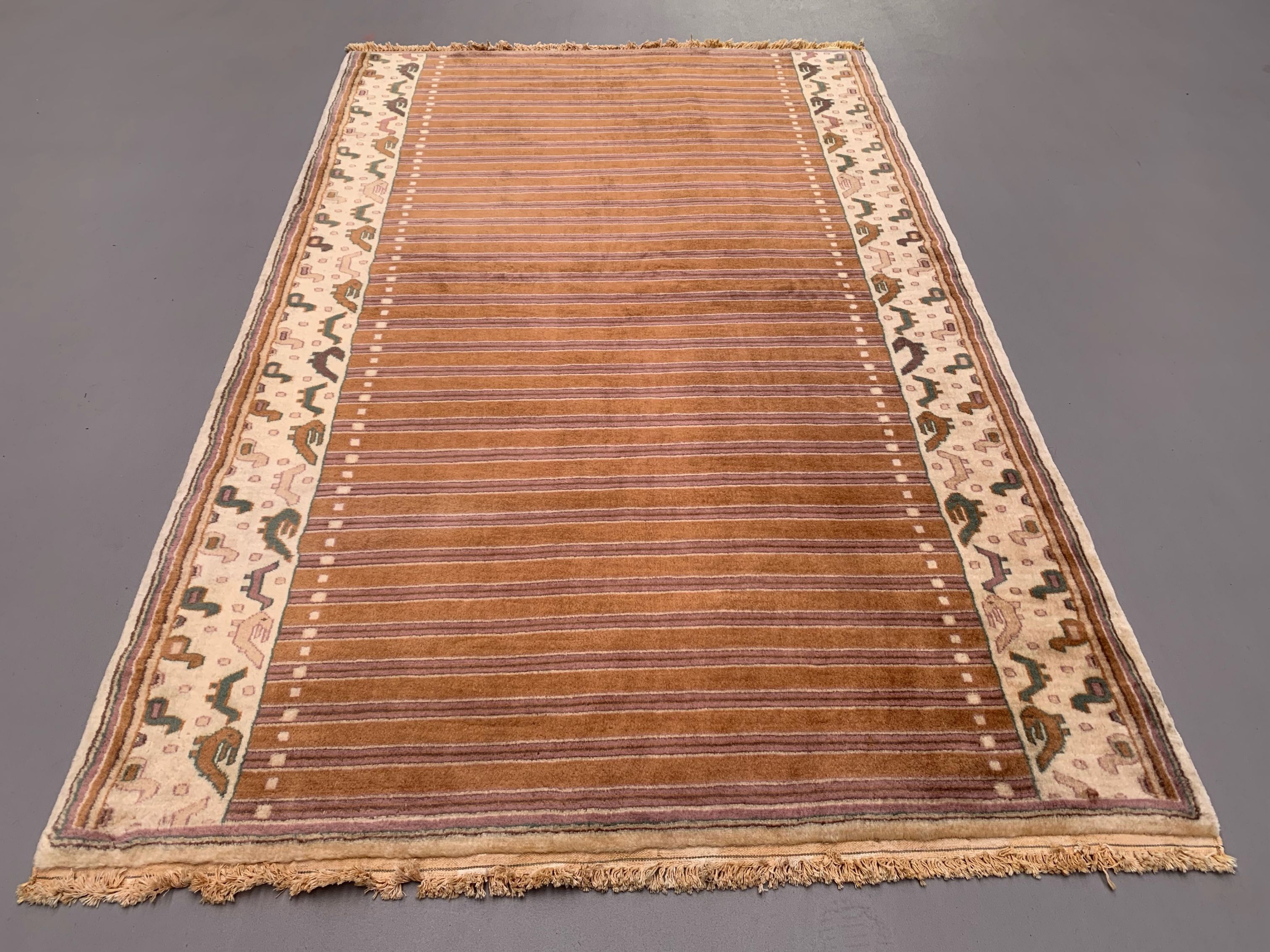 Fine Vintage Pakistani Rug, 200x125 cm Turkoman Bokhara Beige Medium
