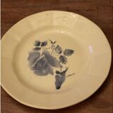 Dessert Maufacture Diguoin Sarguemine blue flowers pattern earthenware plate