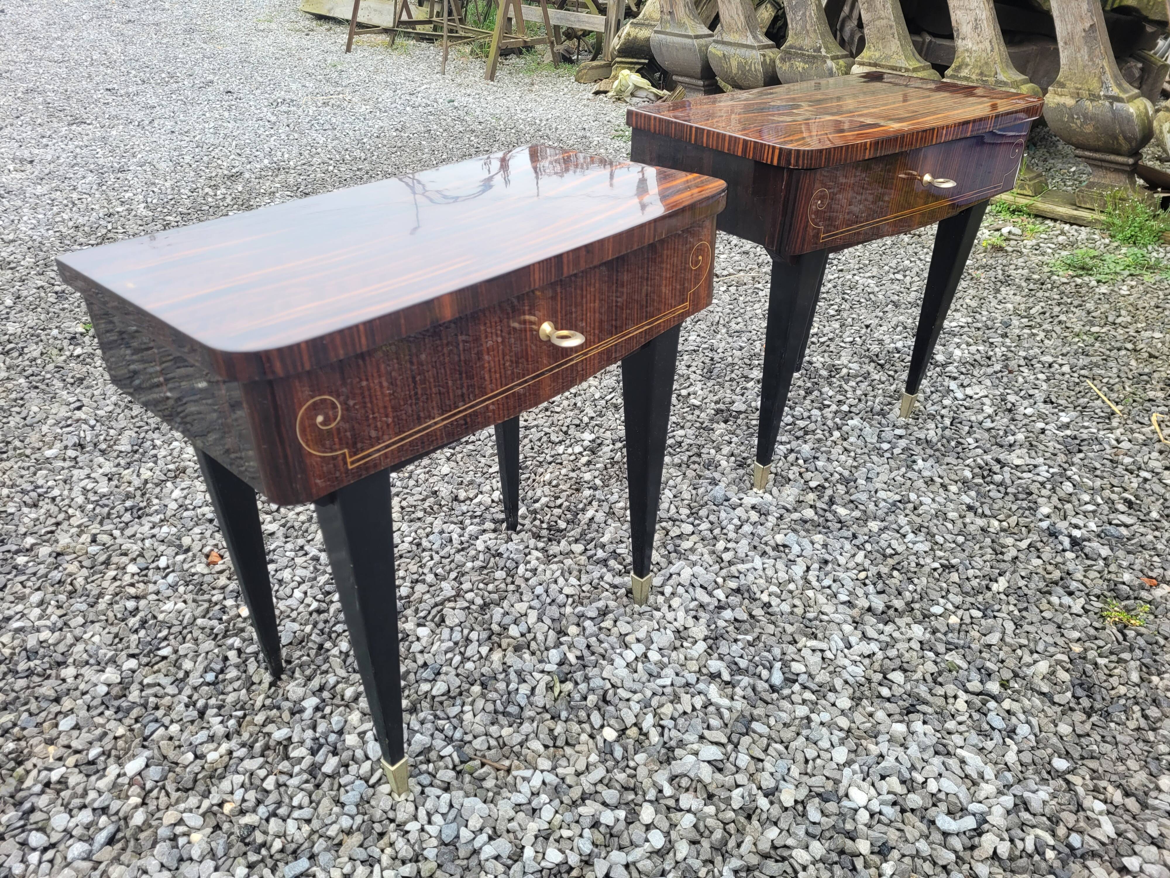 Pair of vintage rosewood bedside tables