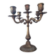 Antique 4-branch candlestick or candelabra in engraved spelter