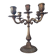 Antique 4-branch candlestick or candelabra in engraved spelter