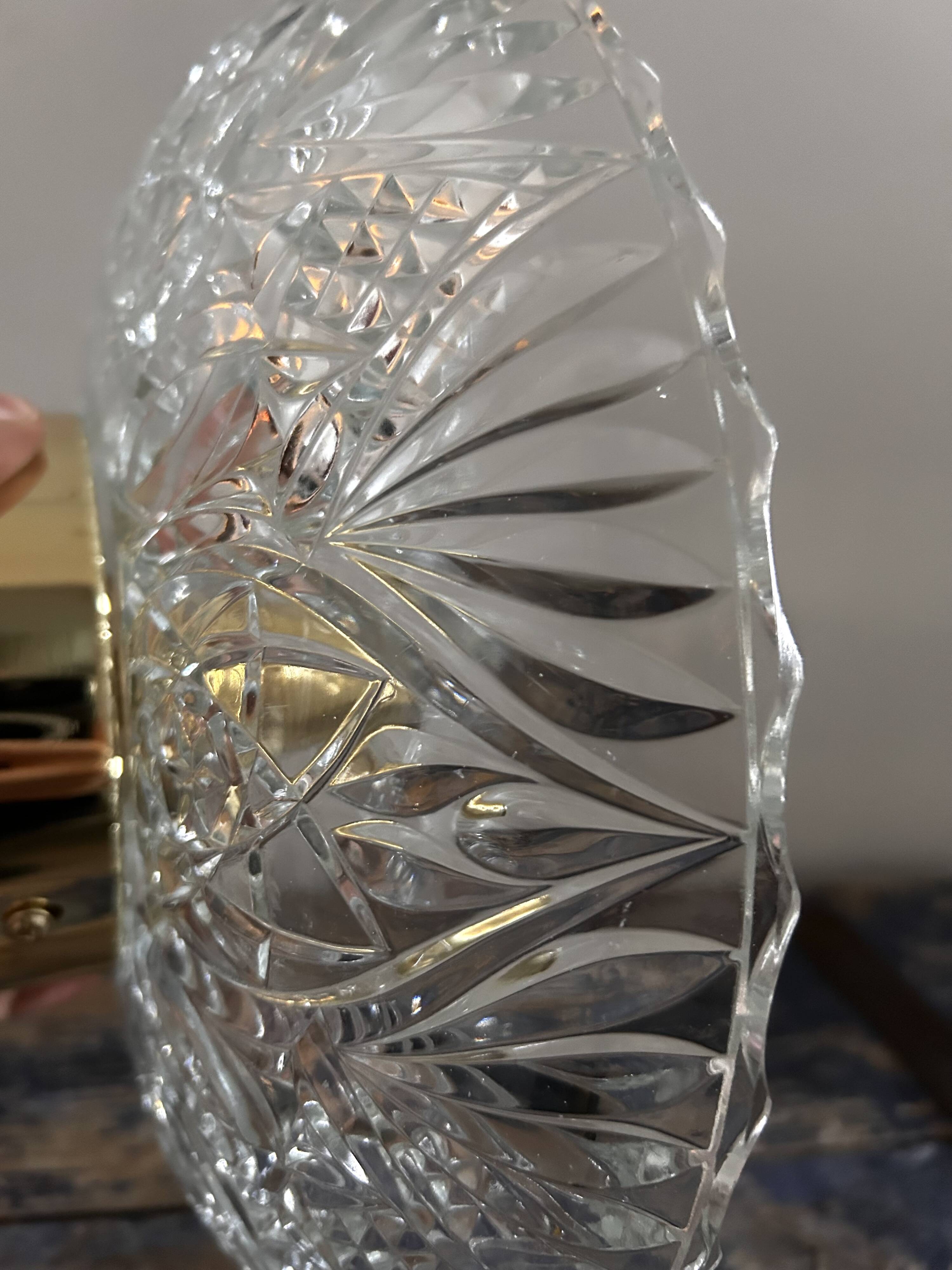 Large chiseled glass wall light