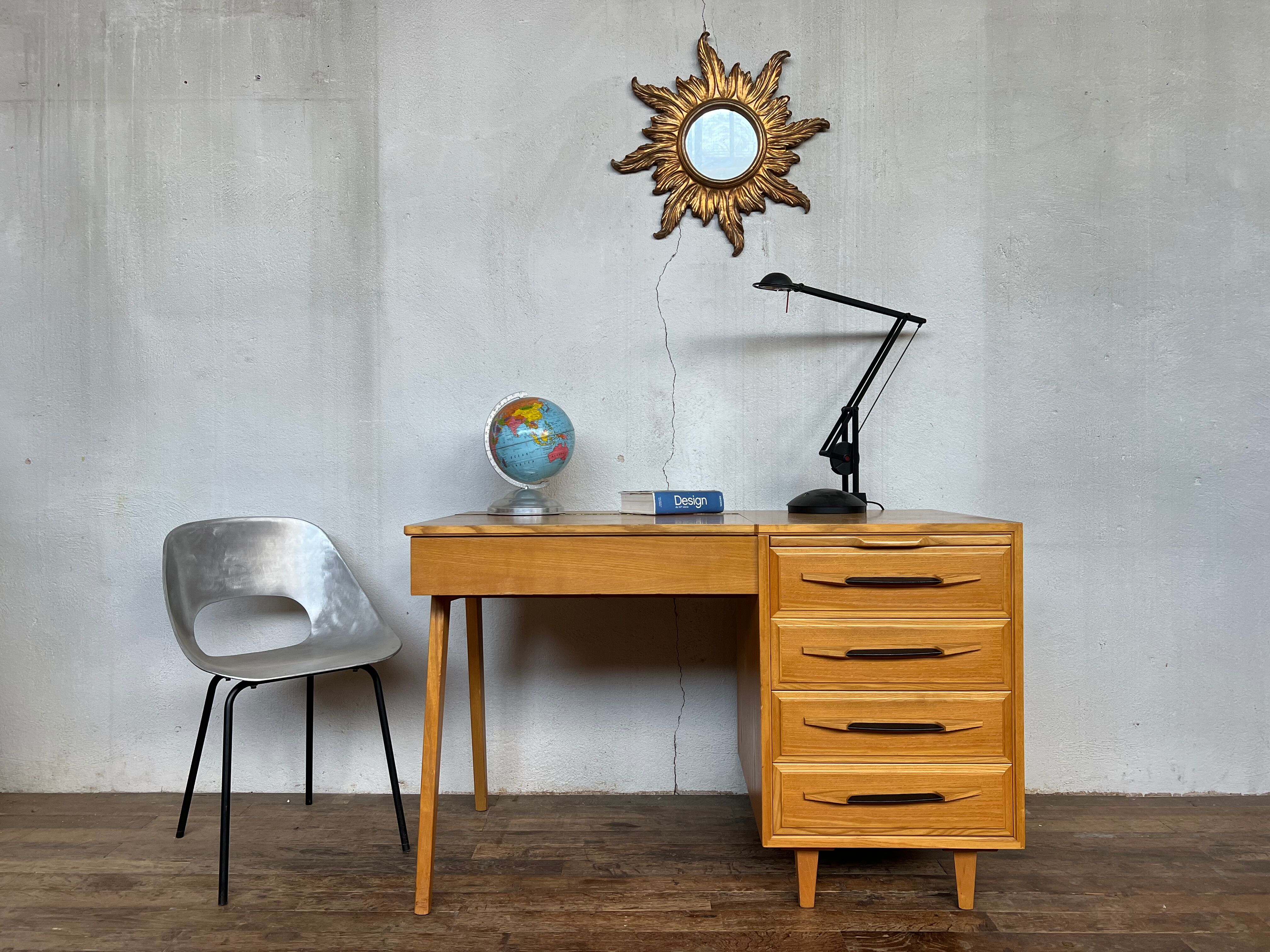 Vintage scandinavian office 1950 made in swiss compass feet
