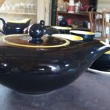 Tea set of Villeroy and Boch, Biarritz model, black and yellow