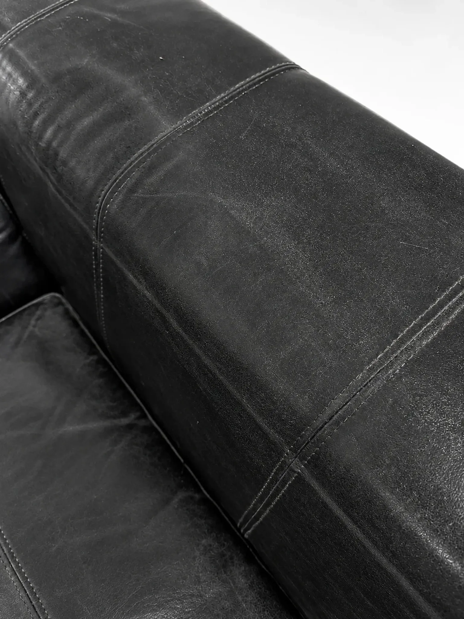 IKEA Kramfors black leather chaise longue