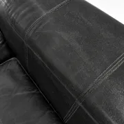 IKEA Kramfors black leather chaise longue