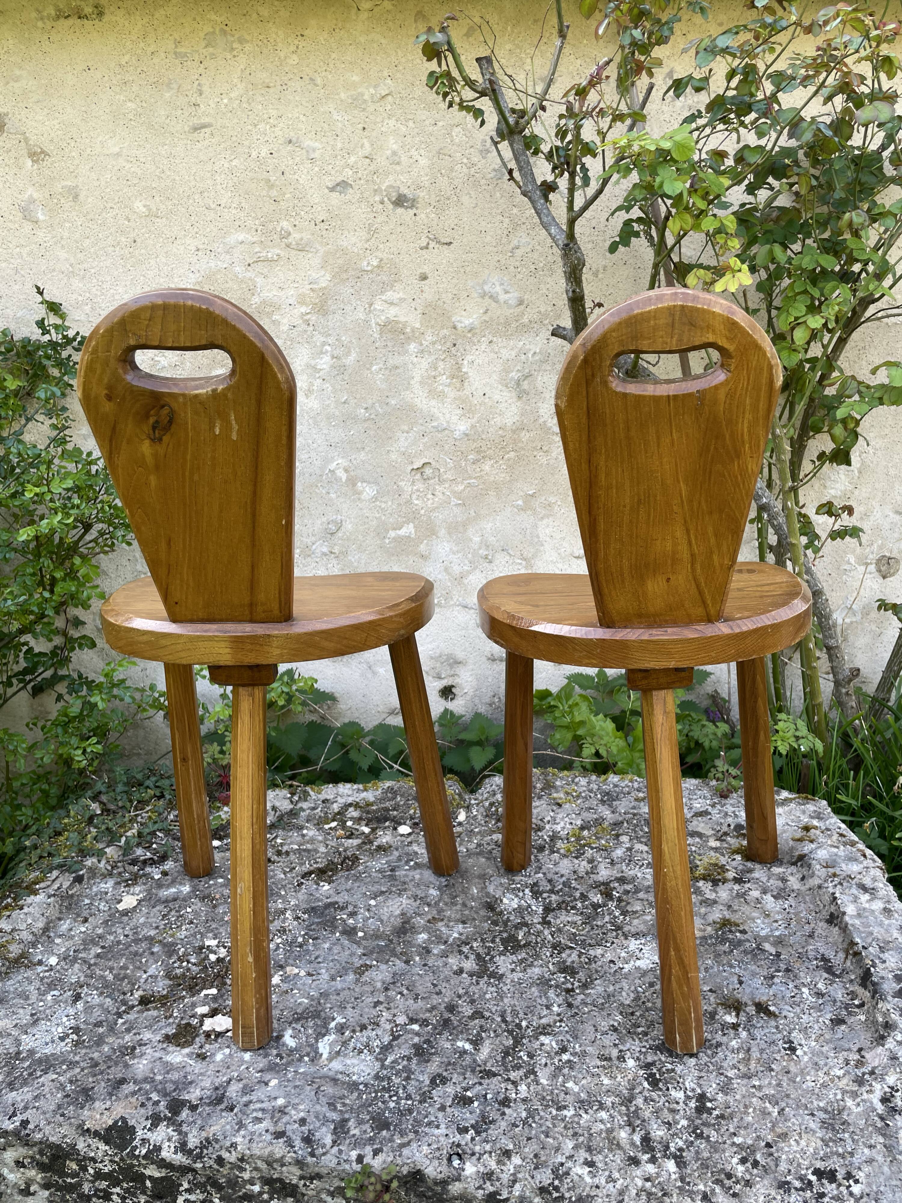 Suite de 4 tabourets de ferme