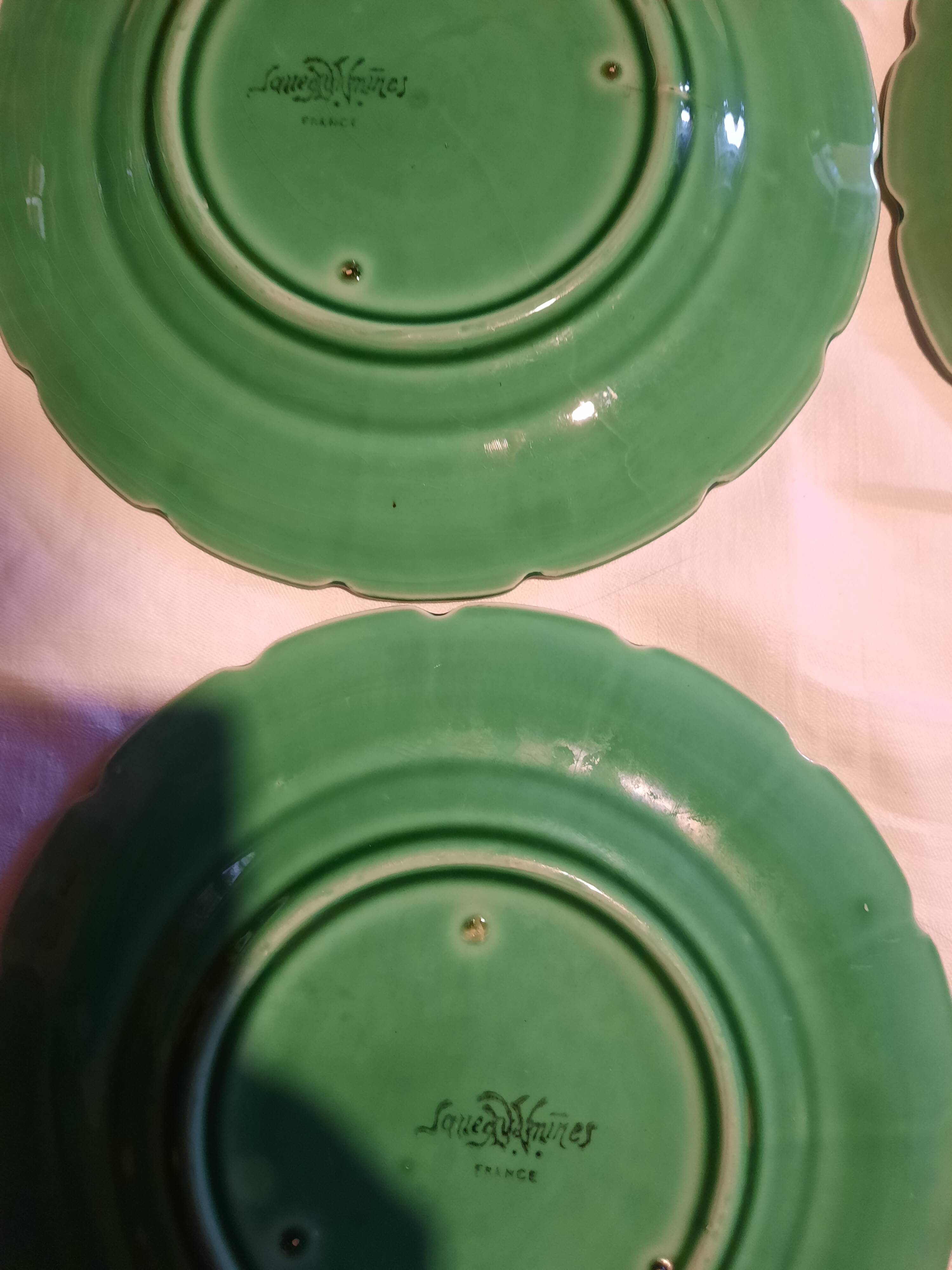 6 plates in barbotine 19 cm