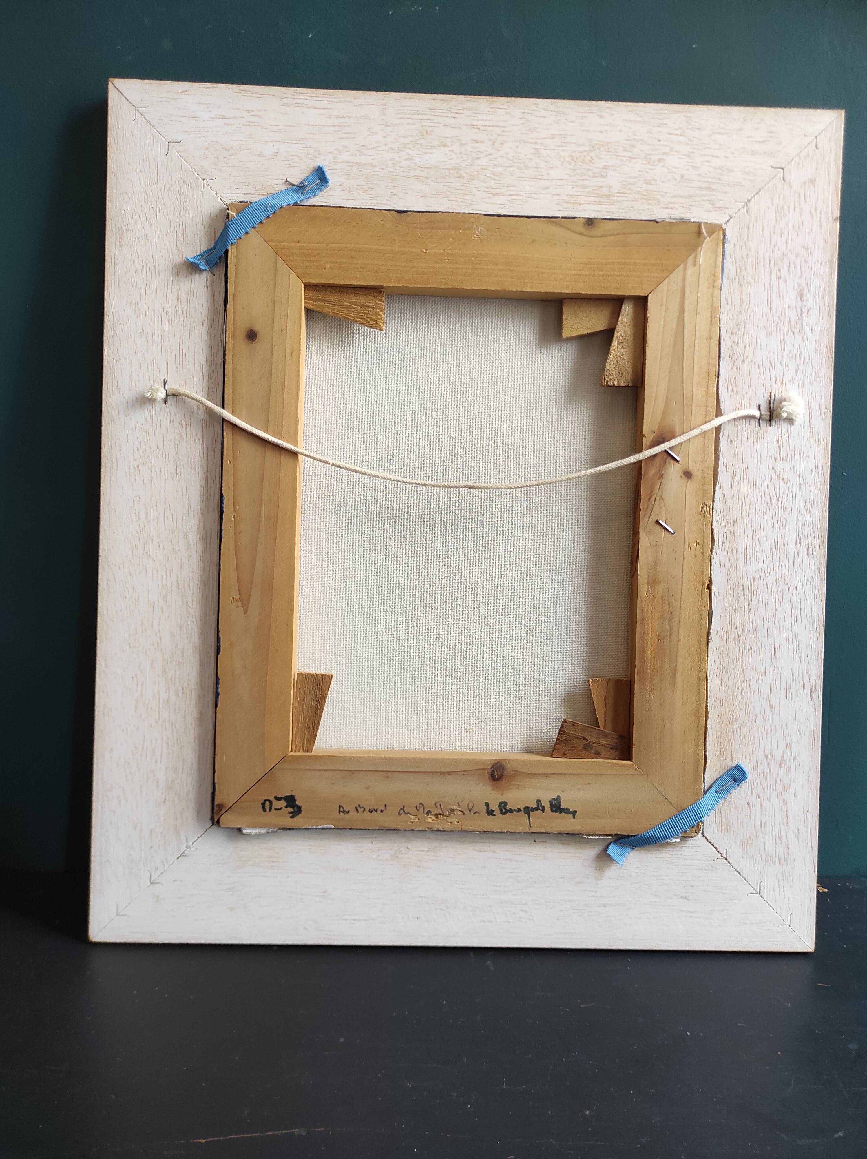 French vintage oil painting of flowers signed EC