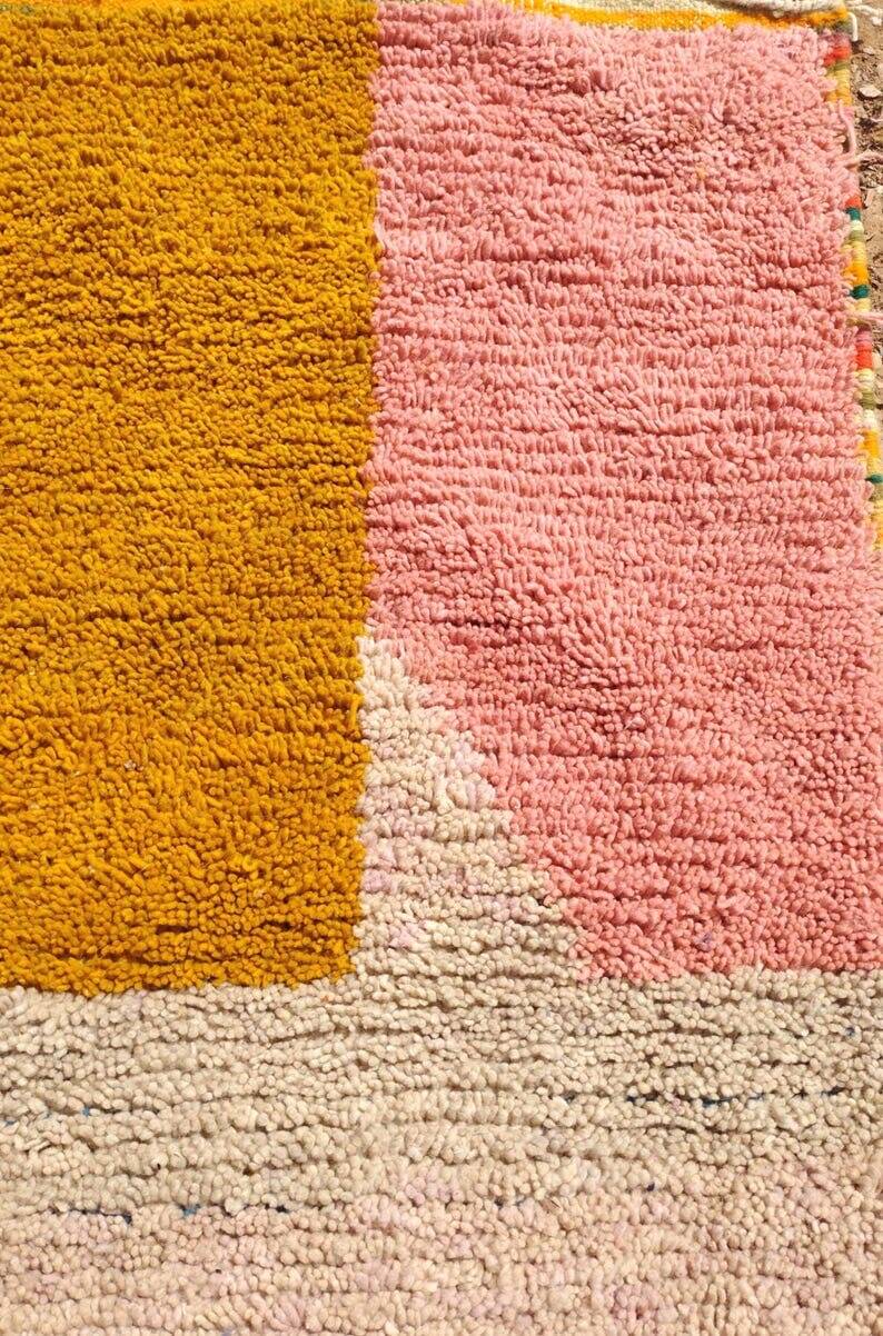 Multicolored handcrafted Berber wool rug, size 150 x 250 cm