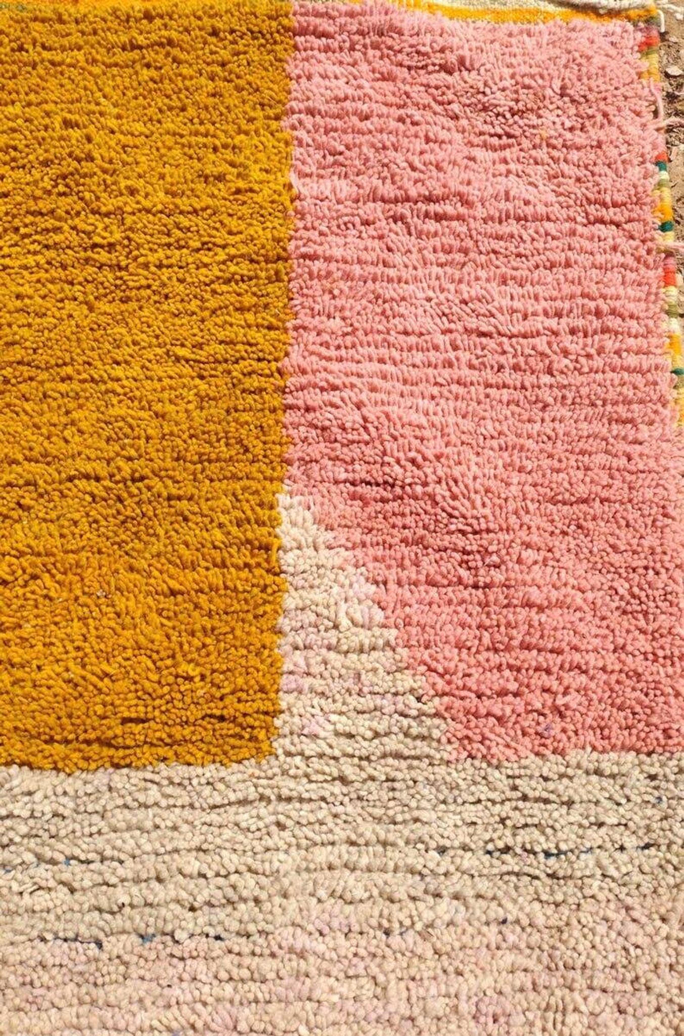 Multicolored handcrafted Berber wool rug, size 150 x 250 cm