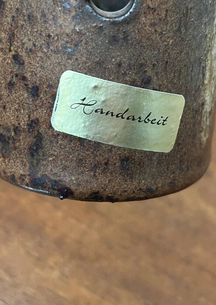 Mid-Century German Brutalist Handmade Pottery Candleholder, 1960s
