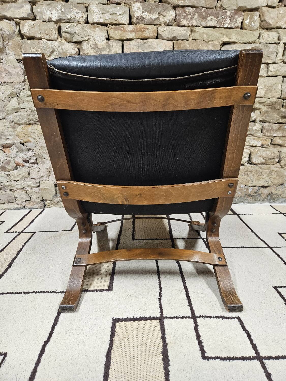 Fauteuil cuir vintage 1970"