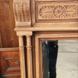 Raw solid oak trumeau 119x136cm