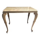Table d'appoint regency vintage en marbre et laiton des années 1960