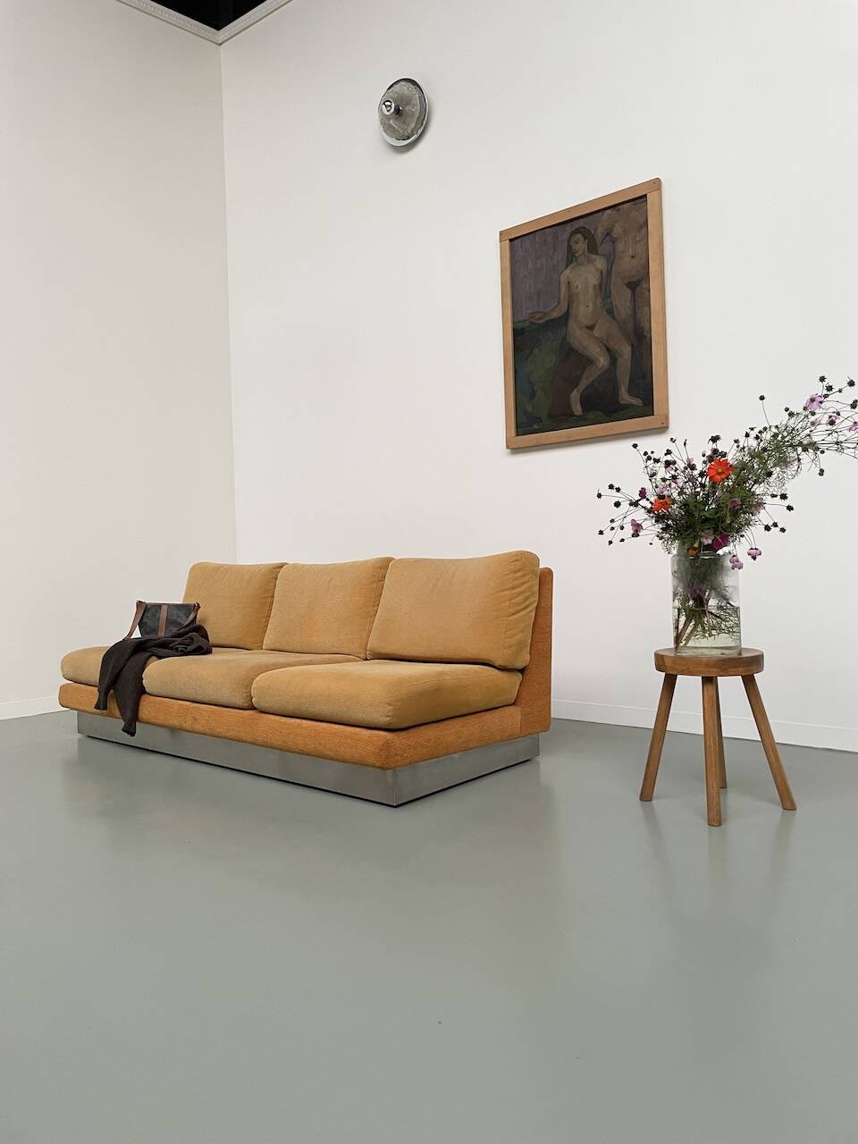 Jacques Charpentier 3-seater stainless steel sofa