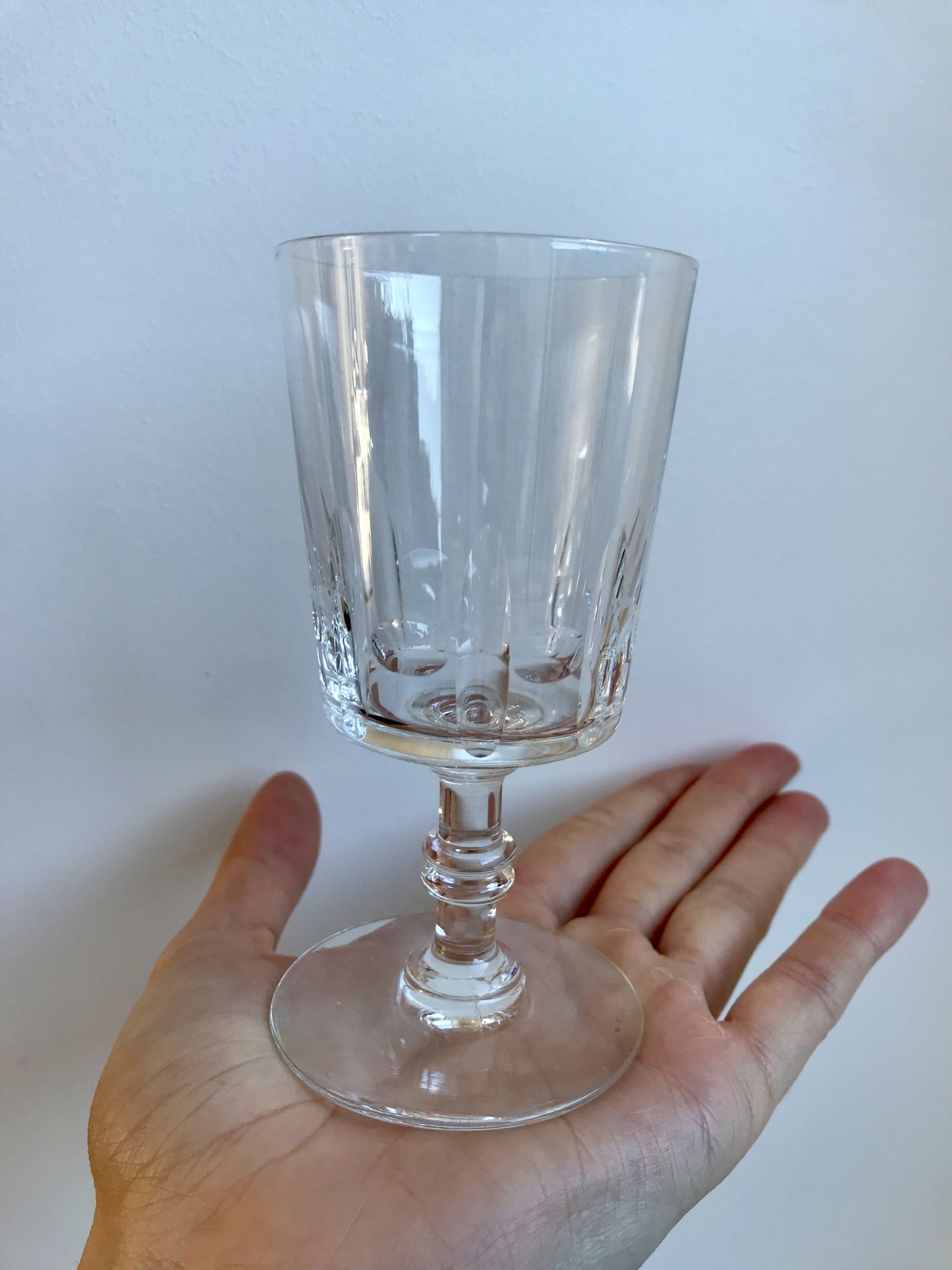Set of 6 large wine glasses, crystal wine water engraved early twentieth century