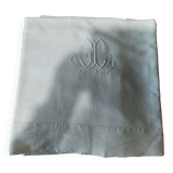 Drap ancien lin monogramme GC 220 X 320 cm