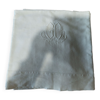 Old linen towel monogram GC 220 X 320 cm