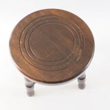 Turned wood tripod stool