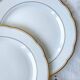 6 vintage white and gold porcelain dinner plates Kahla Gbr