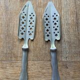 4 old absinthe carafes with spoons