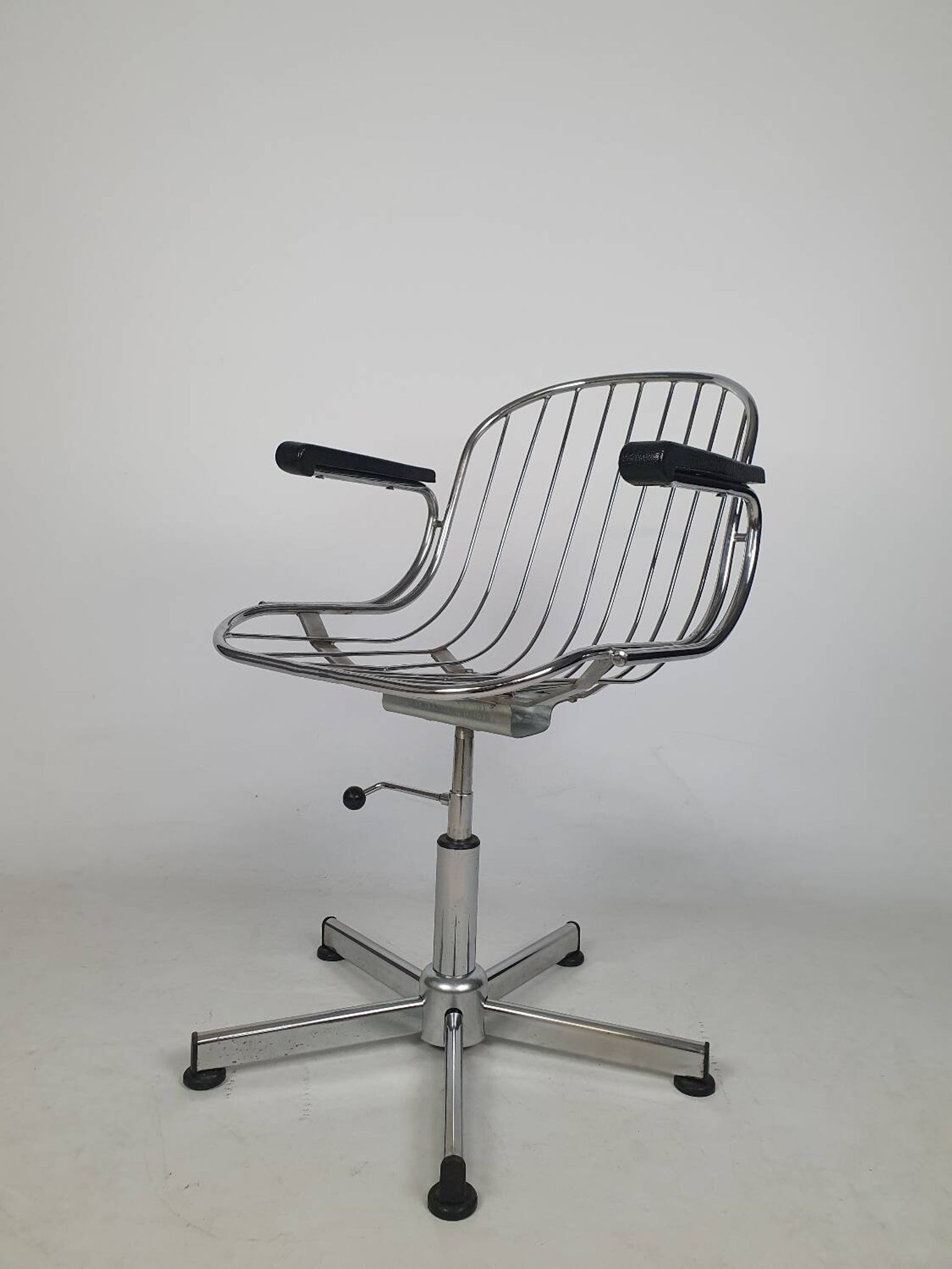 Vintage chrome swivel armchair