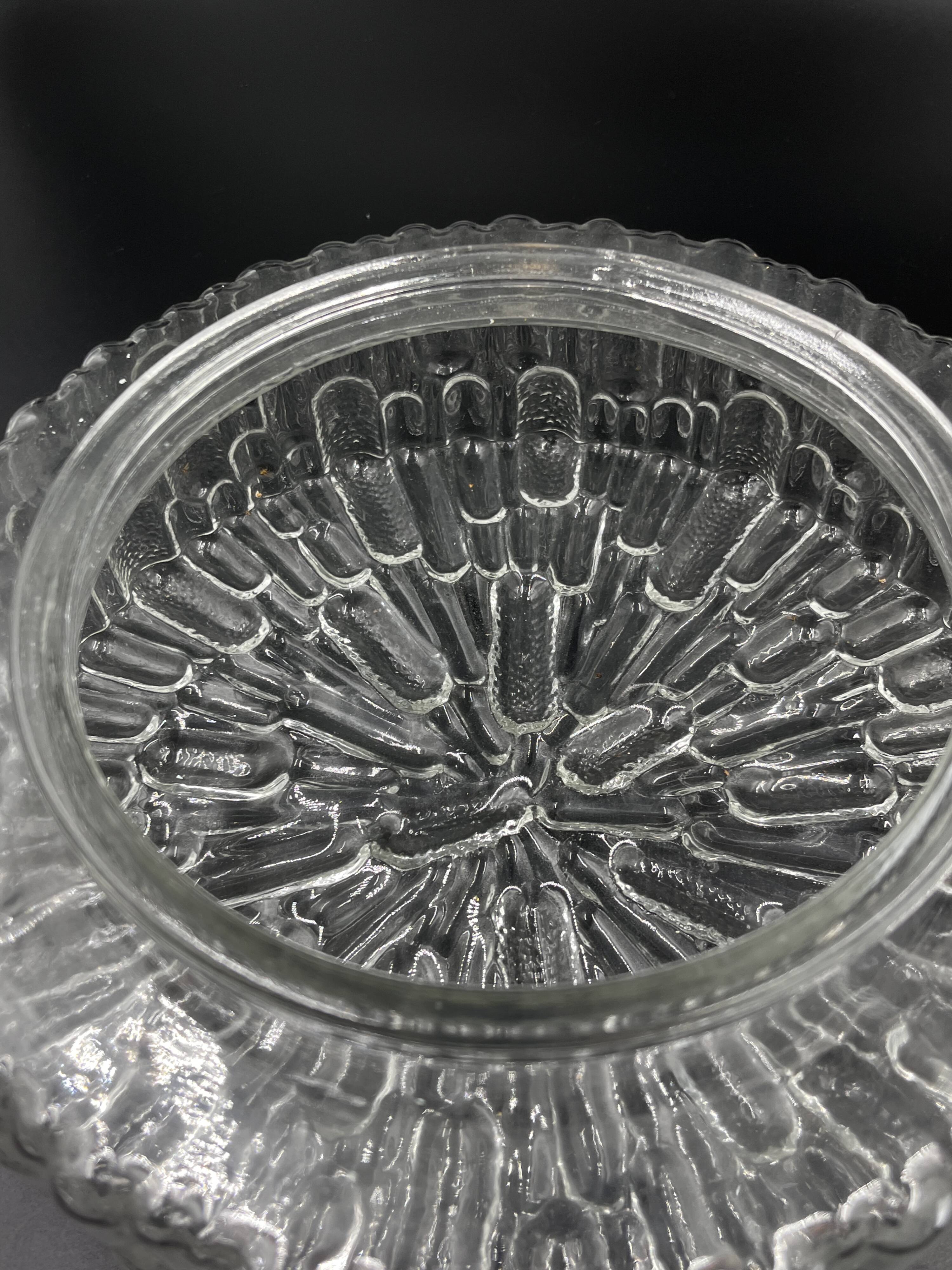 Massive molded glass ceiling light