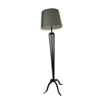 Floor lamp with wrought iron foot