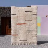 Handwoven pure wool rug, size 100 x 200 cm