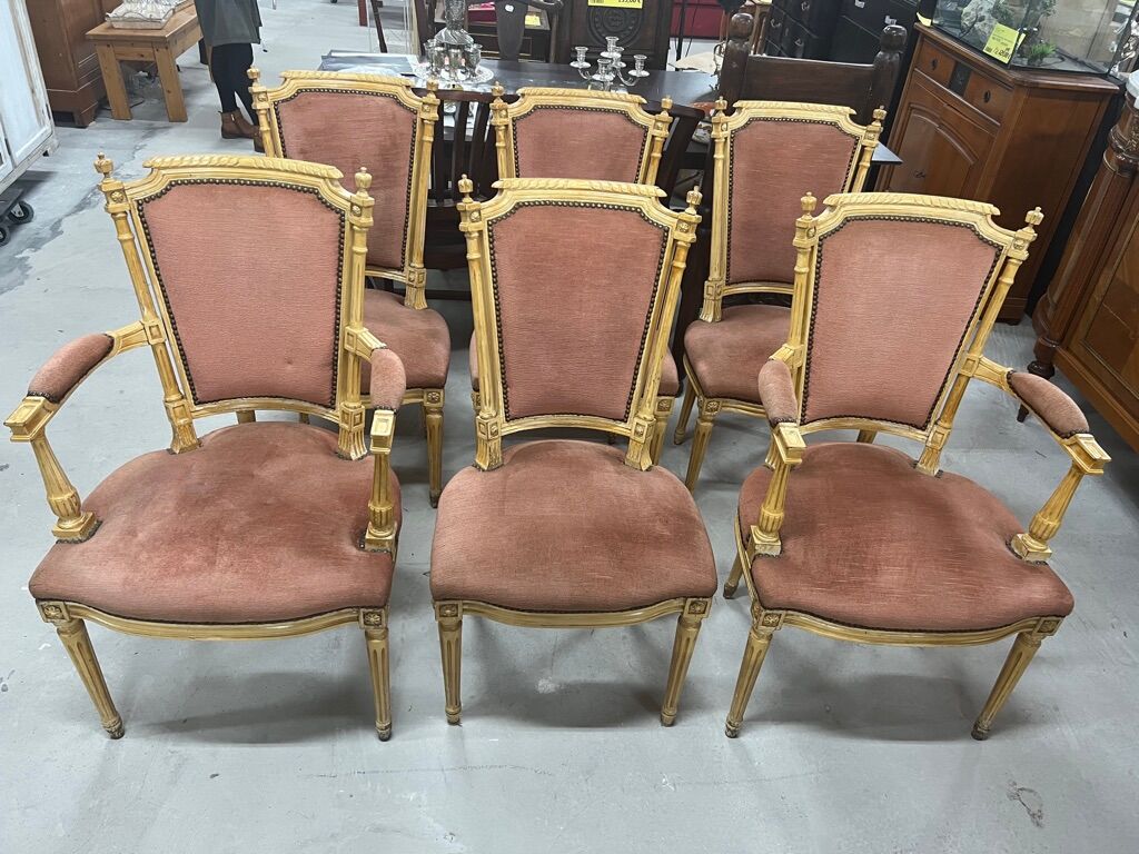 Set of 2 armchairs & 4 velvet chairs
