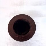 Solid wenge wood cylinder candle holder
