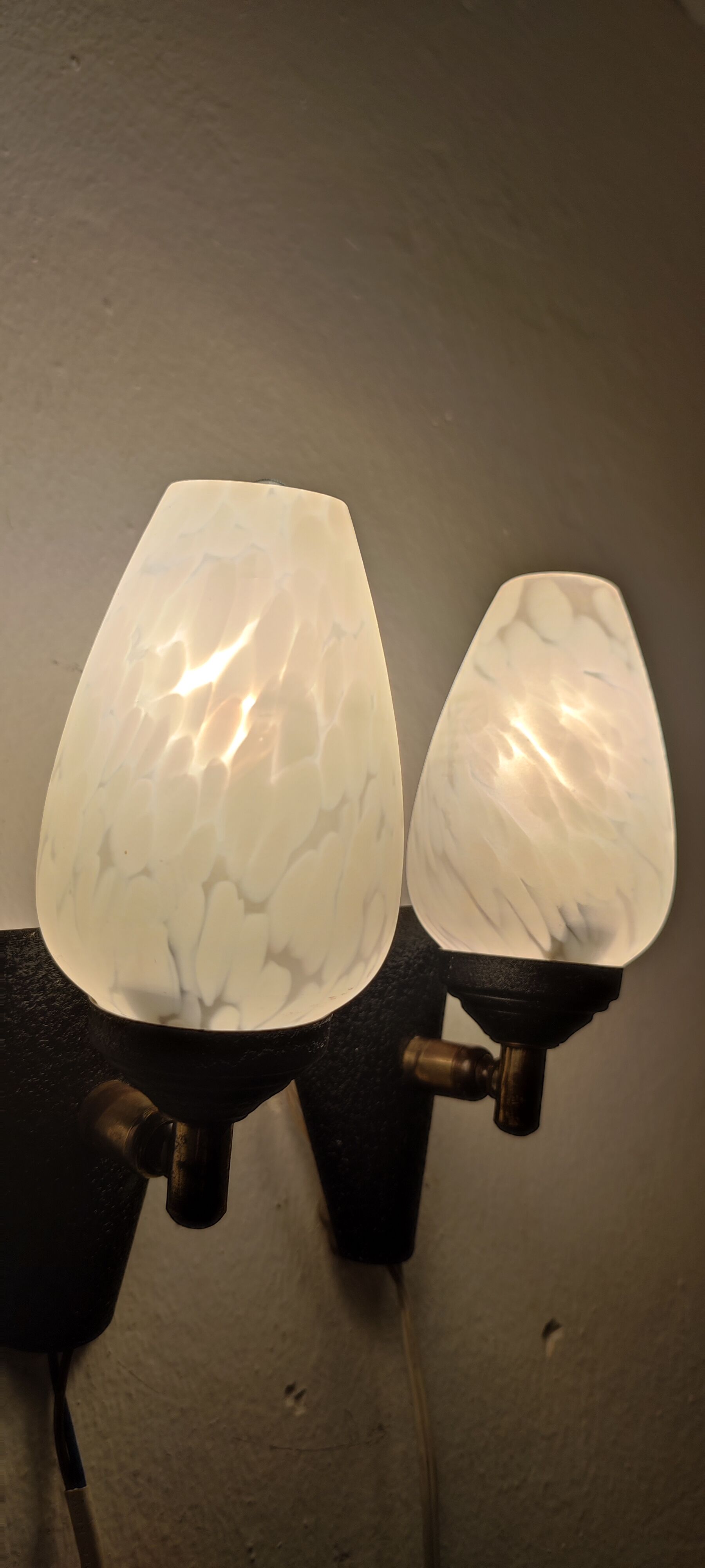 Metal and glass sconces. Spain, 1970s.