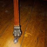 Table de jeu ancienne bois et cuir vert ornementé