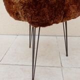 Vintage moumoute stool year 70