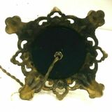 Pied de lampe en bronze et porcelaine XX siècle