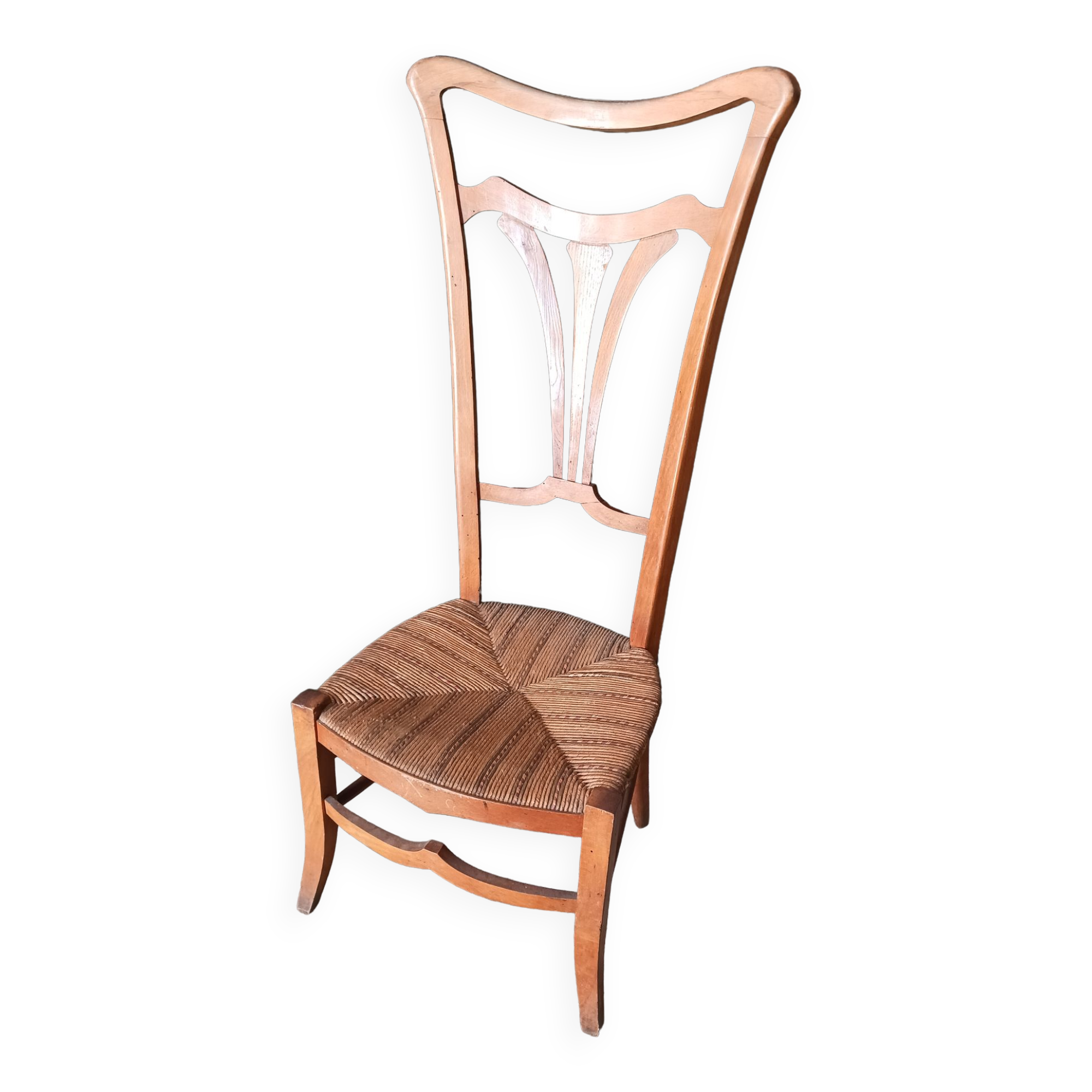 Low chair with high back, called nourishment period 1900, Art Nouveau