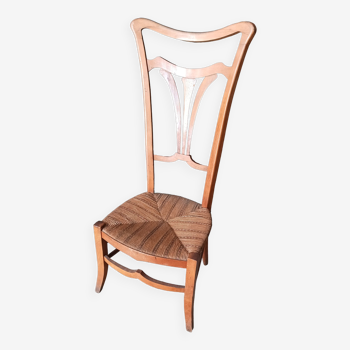 Low chair with high back, called nourishment period 1900, Art Nouveau