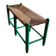 Banc en paille et bois ancien