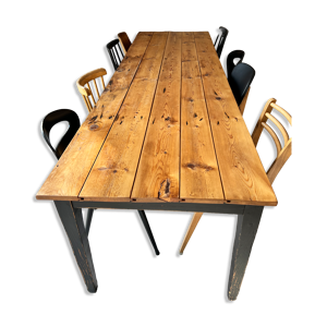 table de ferme bois massif - personnes