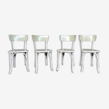 Série de 4 chaises bistrot Baumann blanc formica