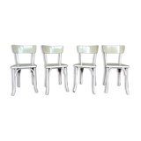 Series of 4 baumann white formica bistro chairs