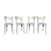 Série de 4 chaises bistrot Baumann blanc formica