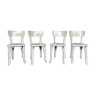 Série de 4 chaises bistrot Baumann blanc formica