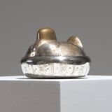 Boîte "Poule" en laiton argenté, 1970